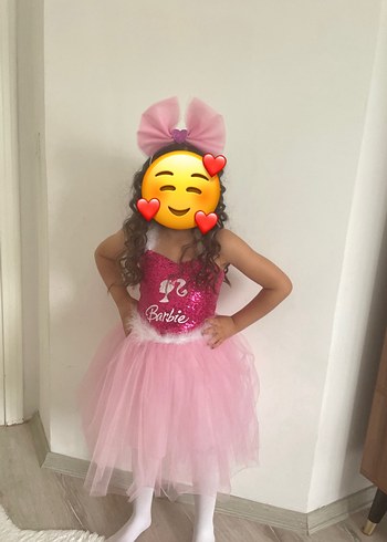 Pembe Barbie Kız Çocuk Kostümü