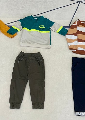Gri Erkek Bebek Kapüşonsuz Üst ve Pantolon Takımı