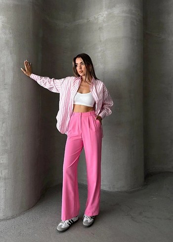 Pembe Midi Kadın pantolon