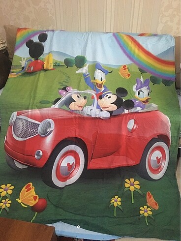 Mickey mouse tek kişilik nevresim ve yastık