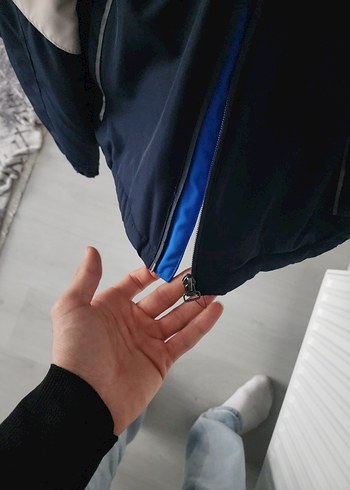 Kar montu Erkek Çocuk Kapüşonlu Renk Bloklu Ceket - Görsel 5