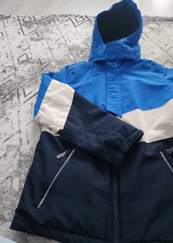 Kar montu Erkek Çocuk Kapüşonlu Renk Bloklu Ceket - Görsel 2