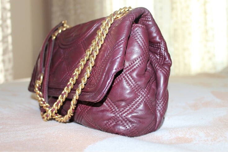 Tory Burch Orj Tory Burch kuzu derisi bordo çanta