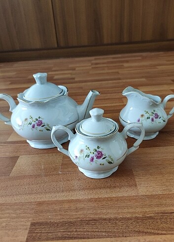 kütahya #çaydanlık #şekerlik #sütlük set