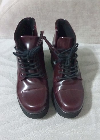 Bordo Kadın Platform Topuklu Goth Bot
