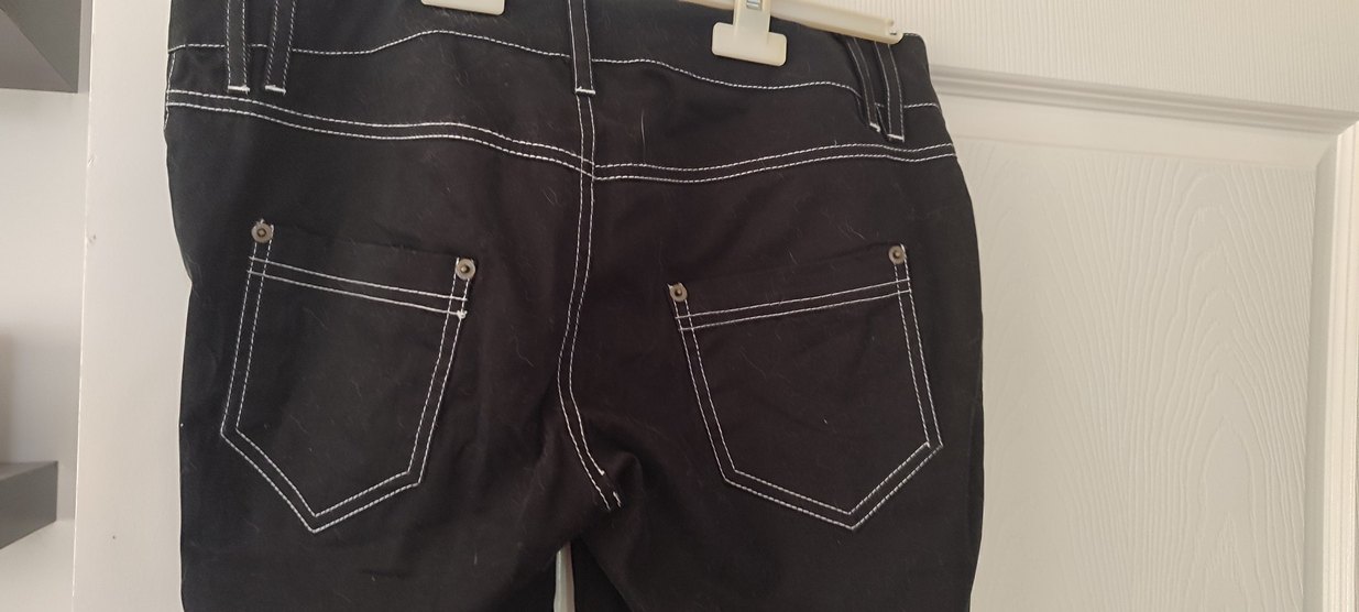 Siyah Kemerli Kadın Denim Pantolon - Görsel 3