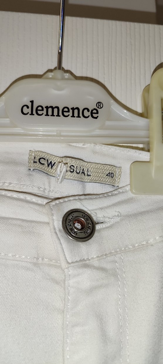 Fermuarlı Beyaz Midi Kot - Görsel 3