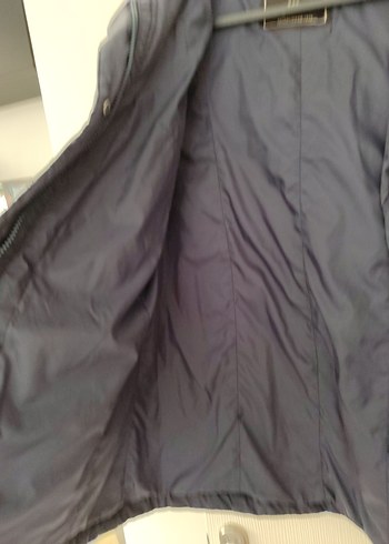 Düğmeli lacivert Midi Kadın yagmurluk - Görsel 5