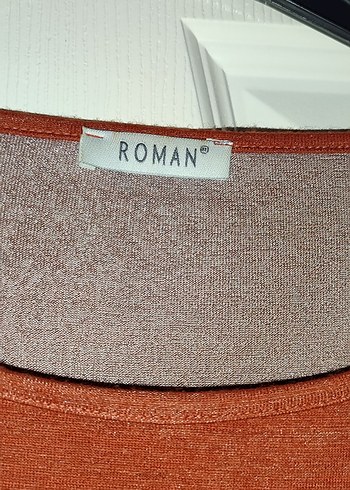 Kiremit rengi Kısa Kollu Midi Elbise - Görsel 2