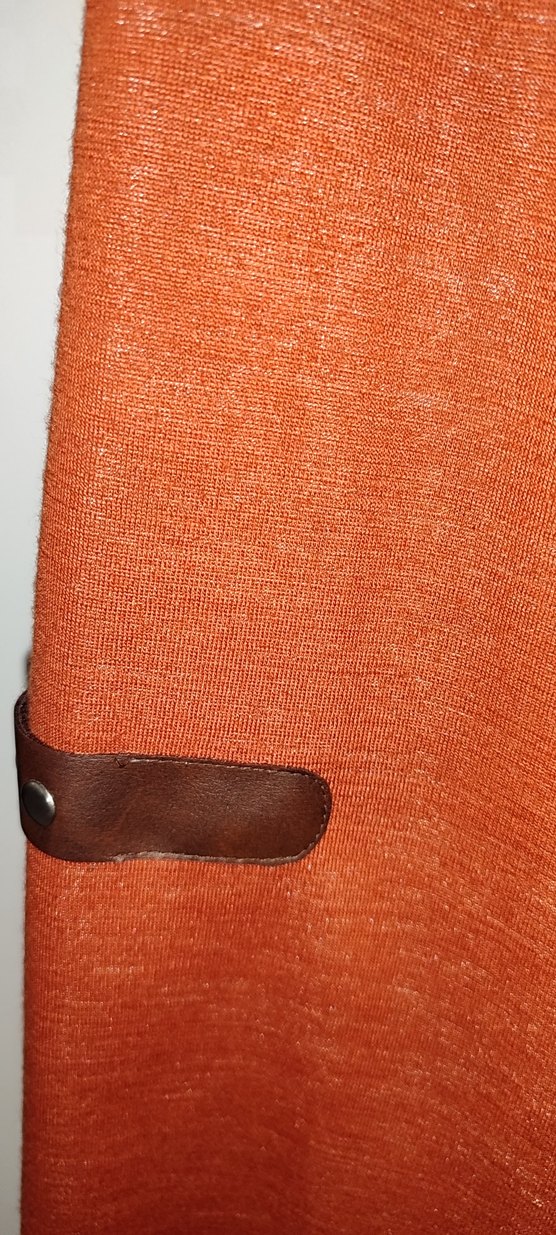 Kiremit rengi Kısa Kollu Midi Elbise - Görsel 3