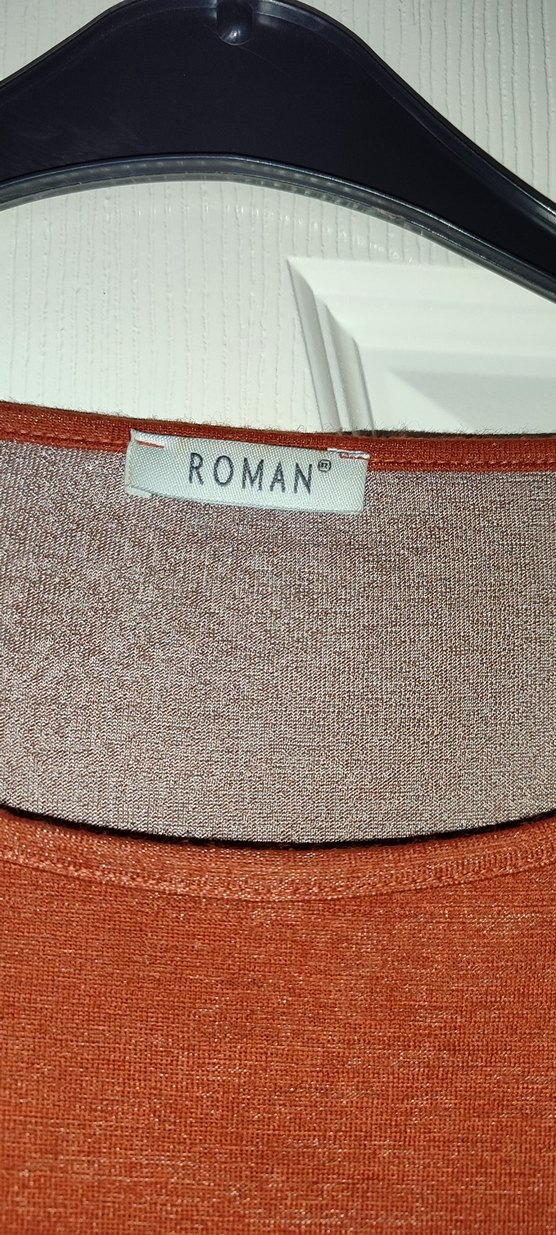 Kiremit rengi Kısa Kollu Midi Elbise - Görsel 2