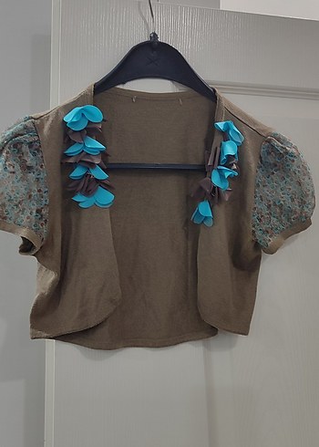 Bohem Desenli Kısa Kollu Bolero - Görsel 2