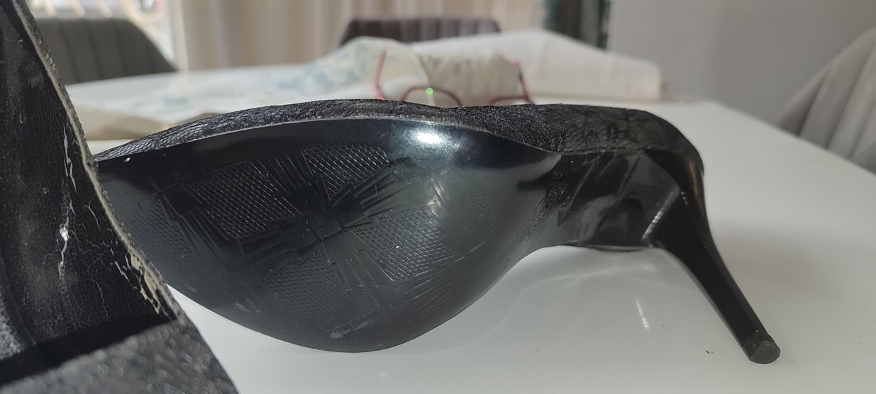 Siyah Dantelli Yılan Desenli Stiletto - Görsel 3