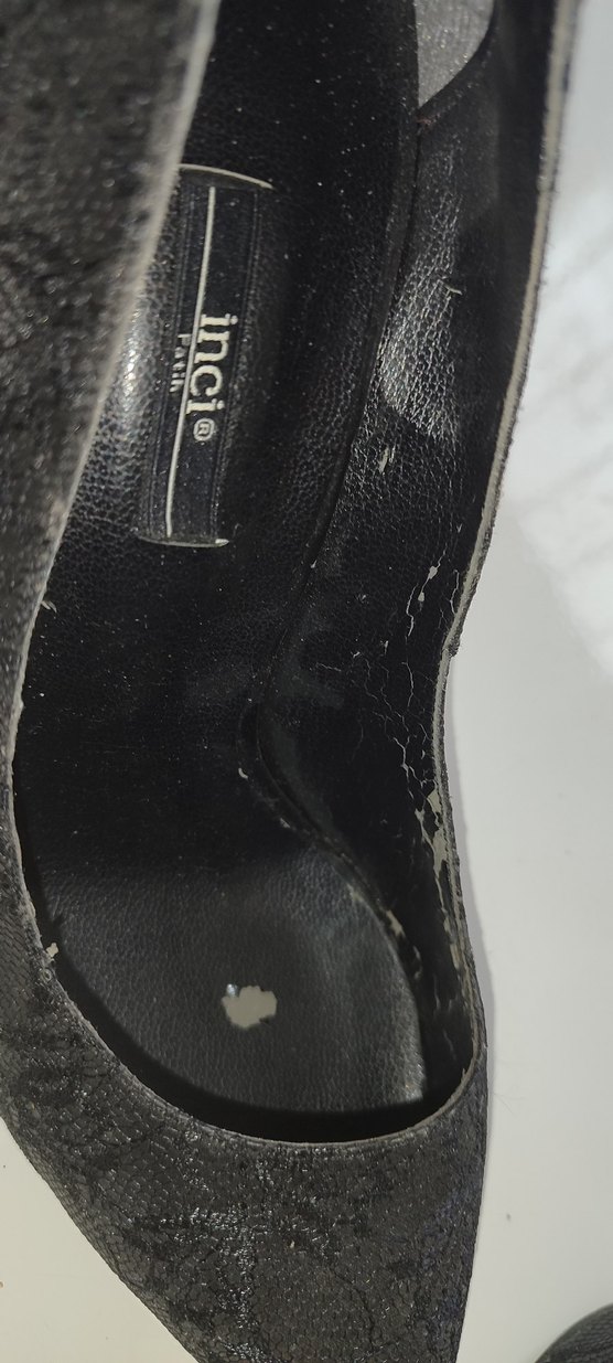 Siyah Dantelli Yılan Desenli Stiletto - Görsel 5