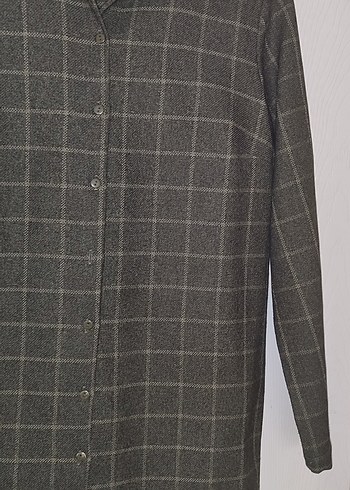 Uzun Kollu Kadın Keten tarzı kumaş elbise - Görsel 3