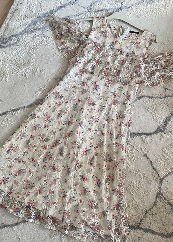 Nakışlı Bohem Uzun Kadın Elbise - Görsel 2