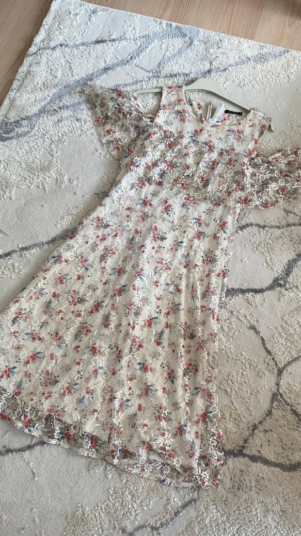 Nakışlı Bohem Uzun Kadın Elbise - Görsel 2