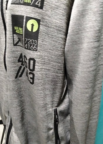 Kapüşonlu Fermuarlı Gri Erkek Sweatshirt - Görsel 3