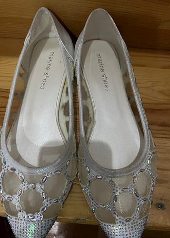 Dantel Detaylı Beyaz Kadın Dolgu Topuklu Abiye Ayakkabı - Görsel 5