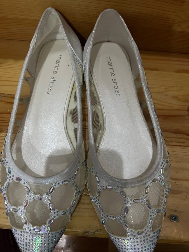 Dantel Detaylı Beyaz Kadın Dolgu Topuklu Abiye Ayakkabı - Görsel 5