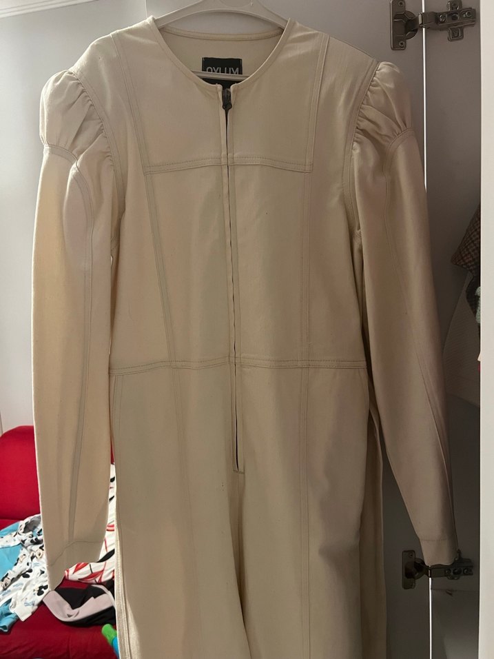 Fermuarlı Denim Tulum - Görsel 5