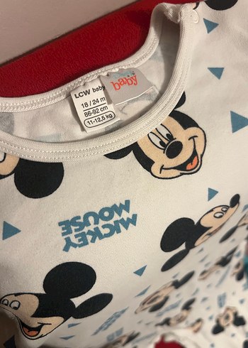 Mickey Mouse Baskılı Uzun Kollu Bebek Tulum - Görsel 2