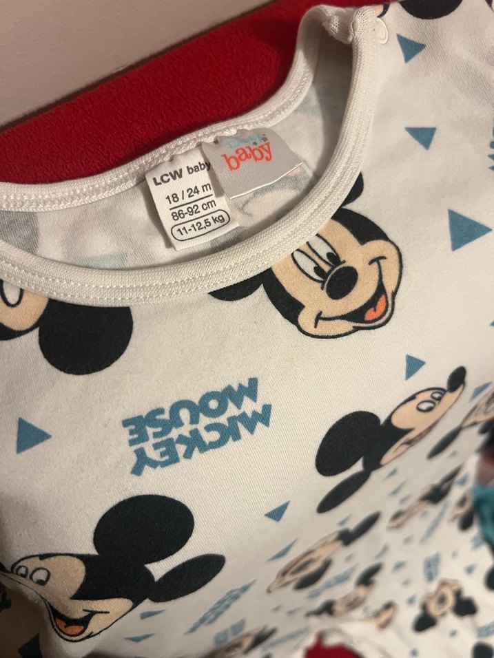 Mickey Mouse Baskılı Uzun Kollu Bebek Tulum - Görsel 2