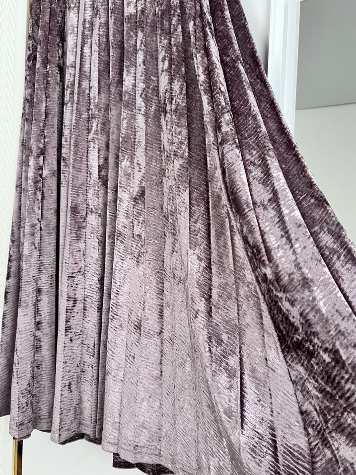 Mor Piliseli Uzun Kadın Etek - Görsel 2