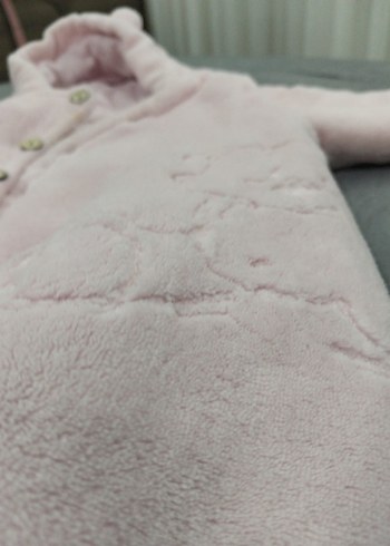 Düğmeli Pembe Bebek Kız Tulumu - Görsel 8