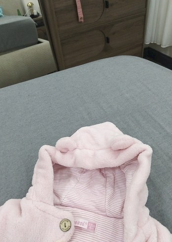 Düğmeli Pembe Bebek Kız Tulumu - Görsel 6