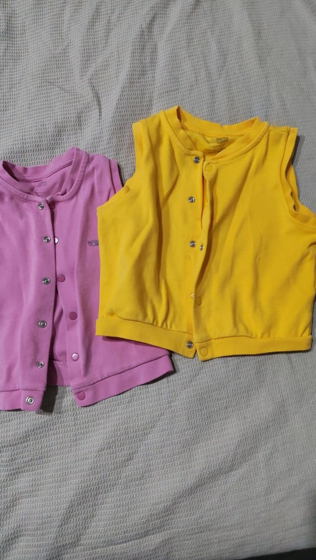 Düğmeli Pembe-Sarı yelek - Görsel 2