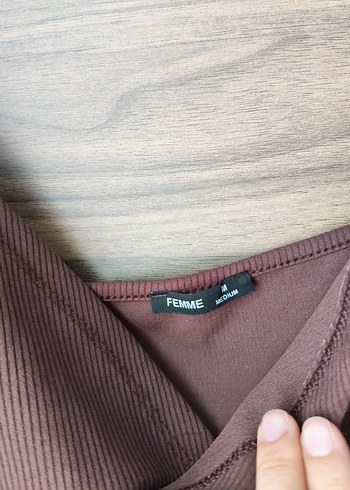m Beden Kahverengi Atletik Mini Crop Top