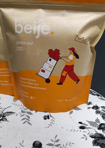 Organik Bambudan Günlük Ped - Beije*2 paket