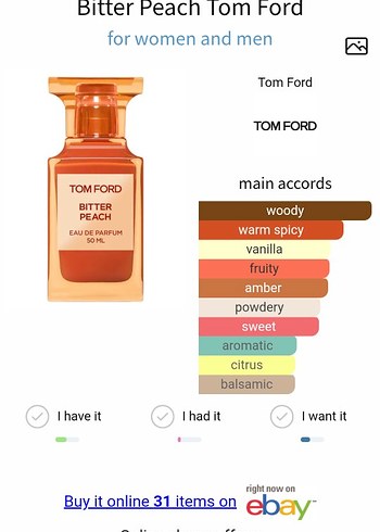 Tom Ford Bitter Peach 10 ML