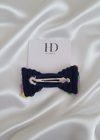 Lacivert Orgü Fiyonk Saç Tokası - Görsel 2