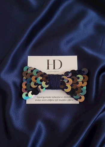 Lacivert Orgü Fiyonk Saç Tokası - Görsel 4