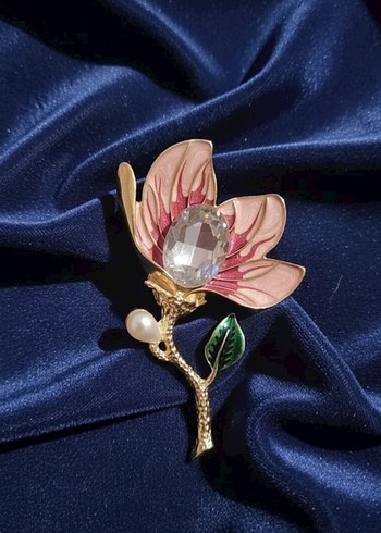 Pembe Çiçekli Broş - Görsel 2