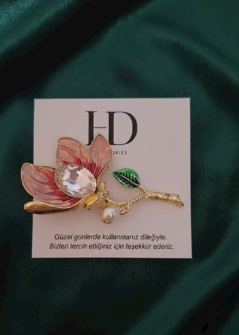 Pembe Çiçekli Broş - Görsel 3