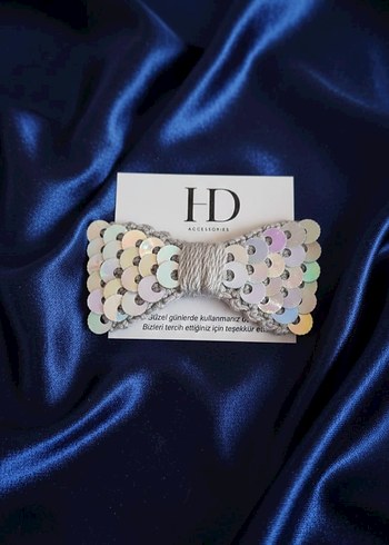 Gri Nakışlı Pullu Fiyonk Toka - Görsel 4