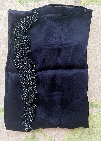 Kadın Lacivert Pelerin Detaylı Tesettür Abiye Elbise - Görsel 5