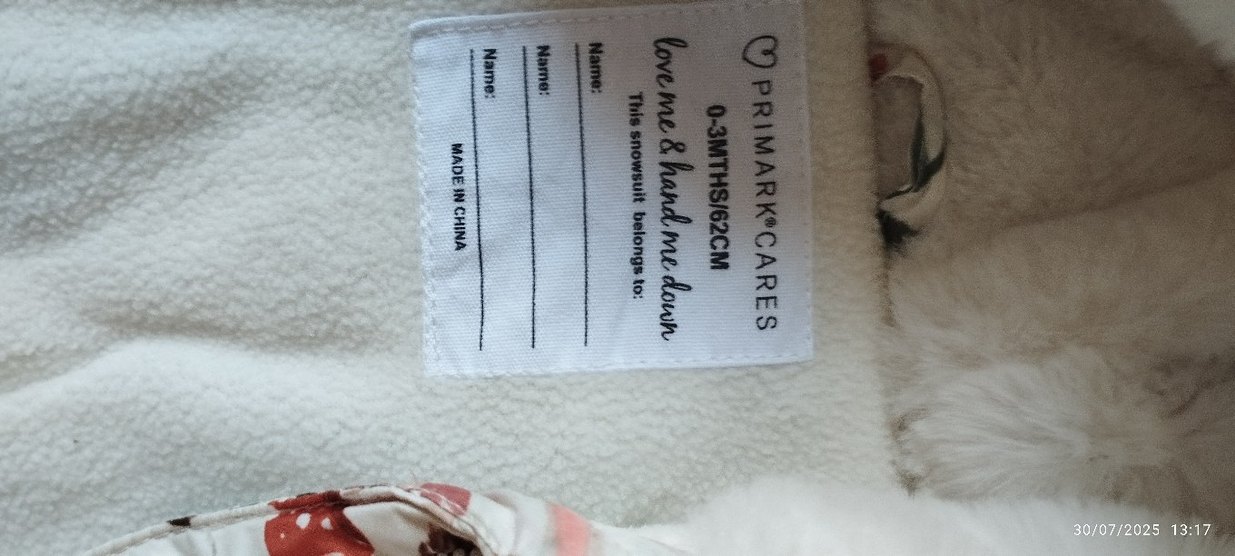 Beyaz Çiçekli Kız Bebek Tulumu mont - Görsel 3