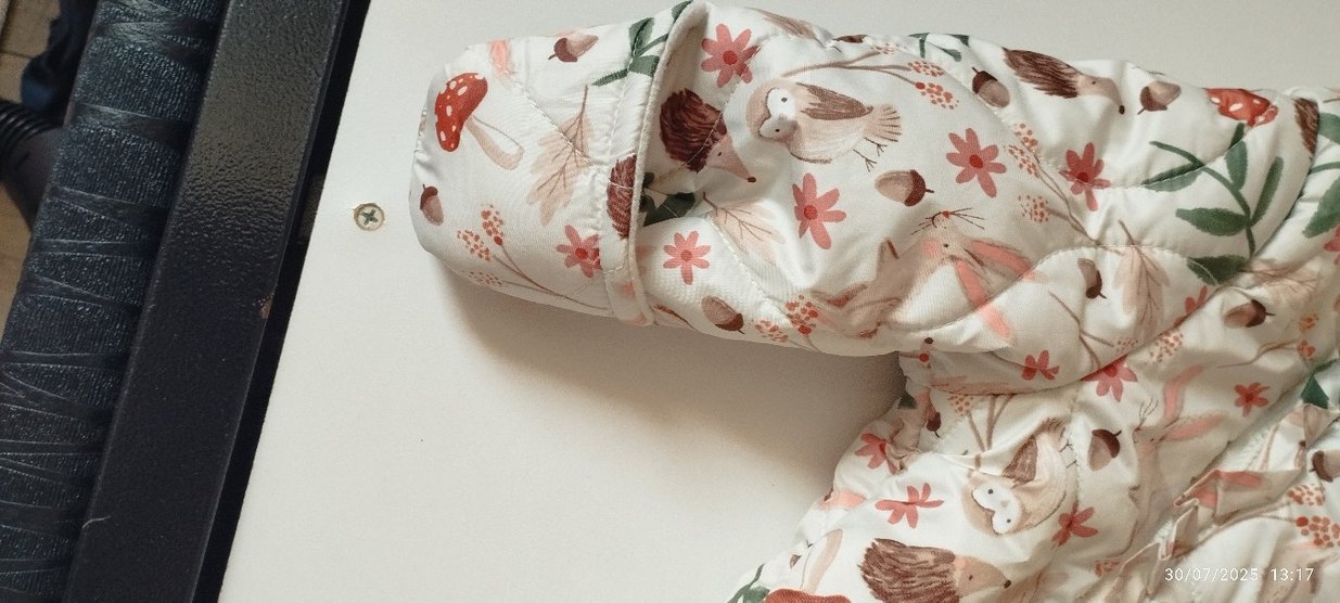 Beyaz Çiçekli Kız Bebek Tulumu mont - Görsel 5