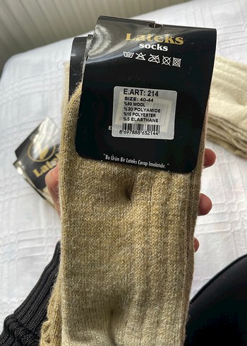 Erkek Bej Bohem Tarz Örgü çorap - Görsel 3