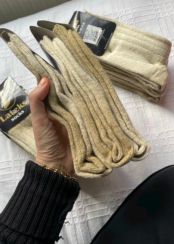 Erkek Bej Bohem Tarz Örgü çorap - Görsel 4