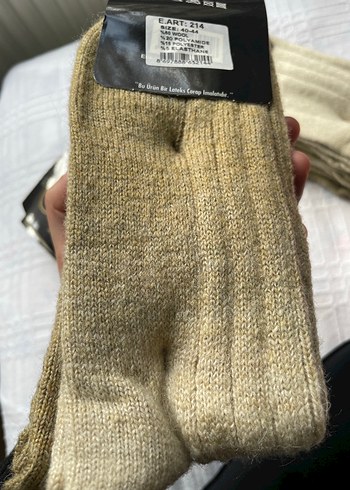 Erkek Bej Bohem Tarz Örgü çorap - Görsel 6