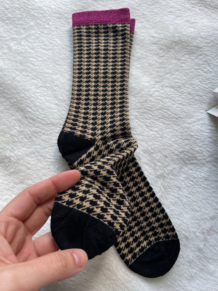 Kız Çocuk Kahverengi Desenli Çorap - Görsel 3