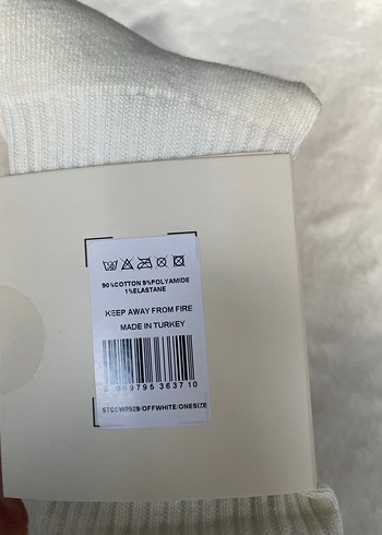 Beyaz Nakışlı Erkek Midi Çorap - Görsel 4