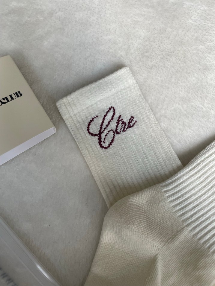 Beyaz Nakışlı Erkek Midi Çorap - Görsel 3