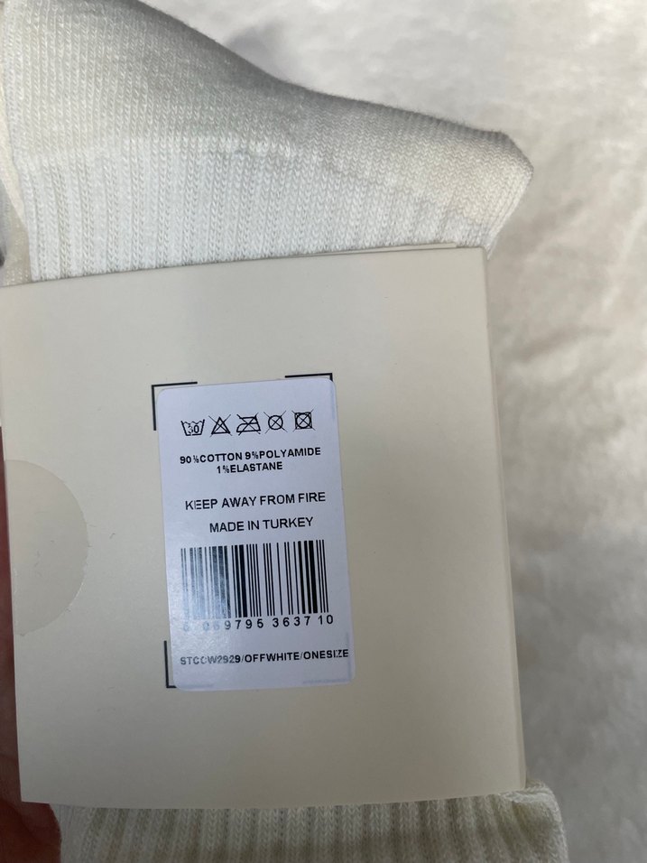 Beyaz Nakışlı Erkek Midi Çorap - Görsel 4