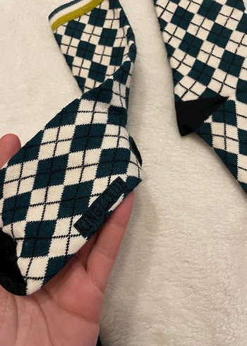 Kız Çocuk Siyah Beyaz Kareli Çorap - Görsel 4